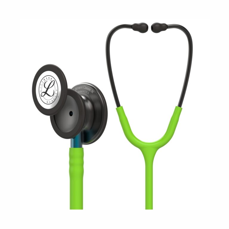 Littmann Classic III Stethoscope SmokeFinish Chestpiece, Lemon Lime